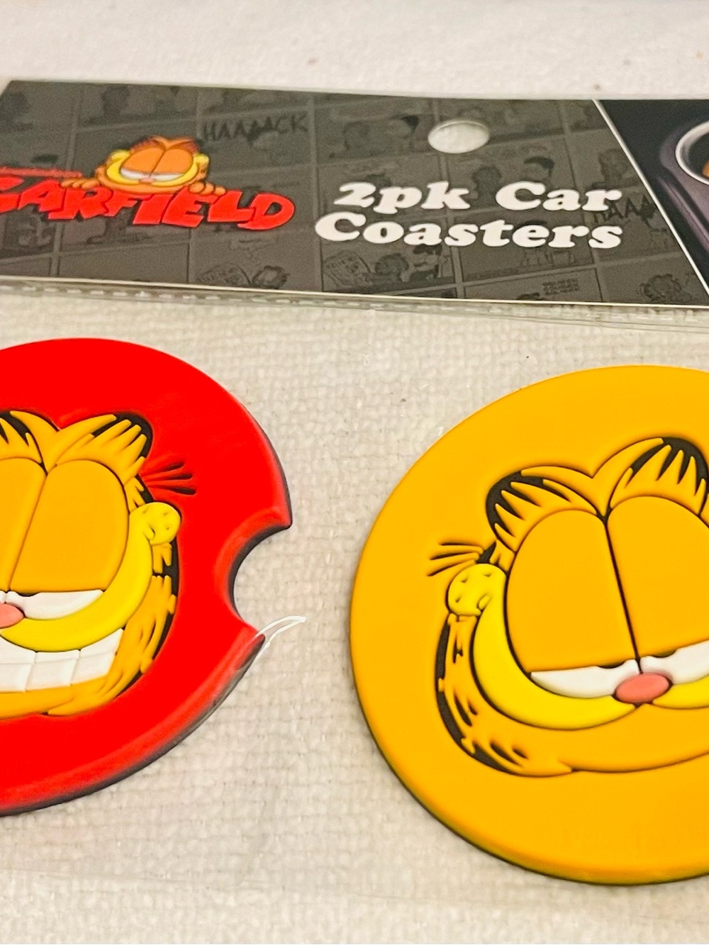 Nickelodeon Garfield Red & Yellow 2pk Car Coasters